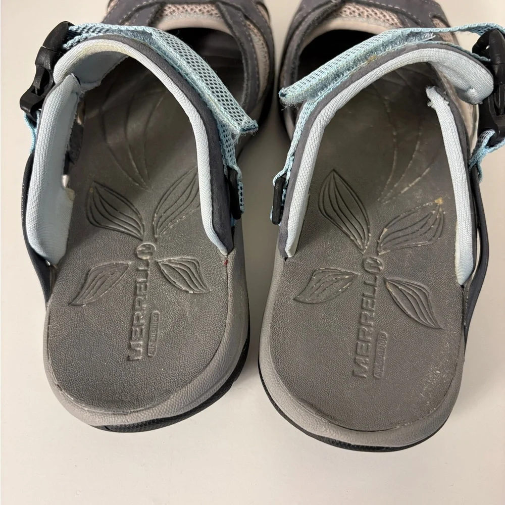 Merrell Grey Women's Athletic Hiking Sandal Shoe Mary Jane Outdoors - Picture 4 of 9